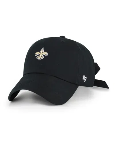 47 Brand Women's Black New Orleans Saints Bow Back Clean Up Adjustable Hat