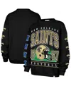47 Brand Women's Black New Orleans Saints Go Big Oversized Pullover Sweatshirt In Black