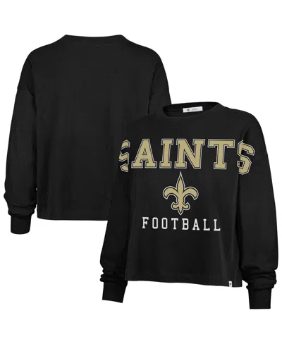 47 Brand Women's Black New Orleans Saints Outreach City Oversized Long Sleeve T-shirt