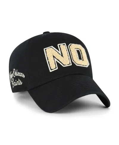 47 Brand Women's Black New Orleans Saints Zoey Clean Up Adjustable Hat