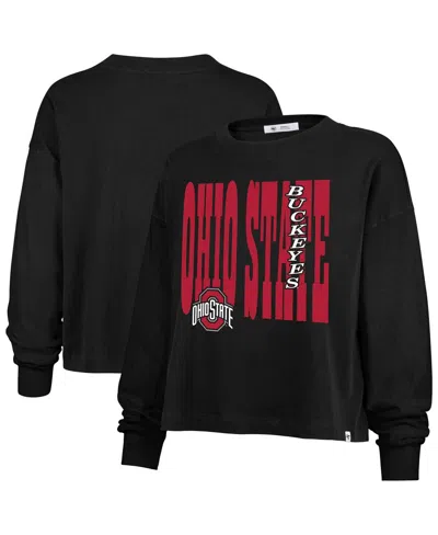 47 Brand Women's Black Ohio State Buckeyes Stacked Sydney Long Sleeve T-shirt