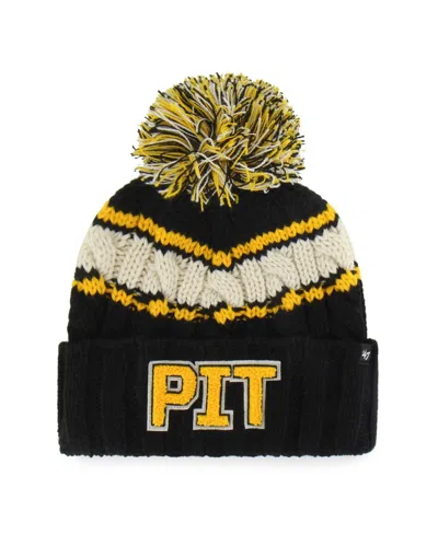 47 Brand Women's Black Pittsburgh Steelers Emma Cuffed Knit Hat With Pom