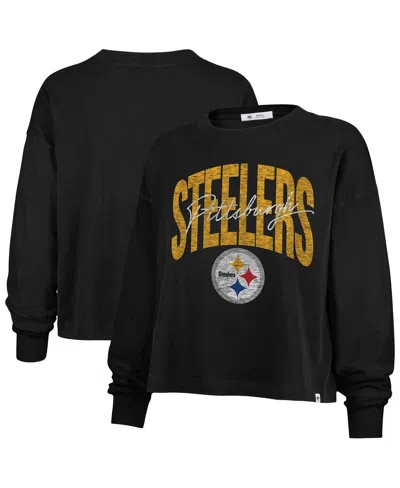 47 Brand Women's Black Pittsburgh Steelers Plus Size Muse Sydney Long Sleeve T-shirt