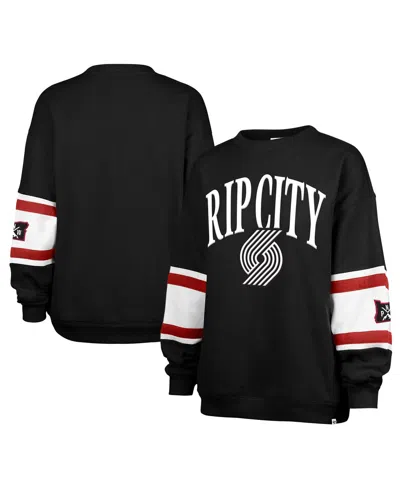 47 Brand Women's Black Portland Trail Blazers 2024/25 City Edition Steadfast Paneled Pullover Sweatshirt