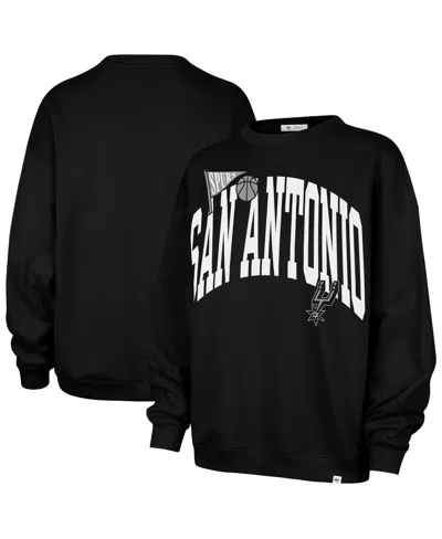 47 Brand Women's Black San Antonio Spurs Oversized Arched Icon Sweatshirt