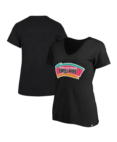 47 Brand Women's Black San Antonio Spurs Plus Size Frankie V-neck T-shirt