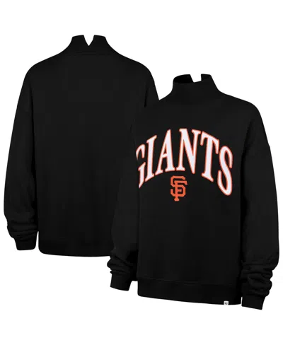 47 Brand Women's Black San Francisco Giants Oversized Vantage Mock Neck Sweatshirt