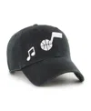 47 Brand Women's Black Utah Jazz Confetti Undervisor Clean Up Adjustable Hat In Black