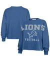 47 Brand '47 Blue Detroit Lions Outreach City Oversized Long Sleeve T-shirt In Blue