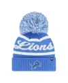 47 Brand Women's Blue Detroit Lions Spirited Cuffed Knit With Pom Hat In Blue