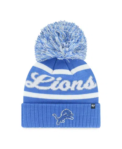 47 Brand Women's Blue Detroit Lions Spirited Cuffed Knit With Pom Hat