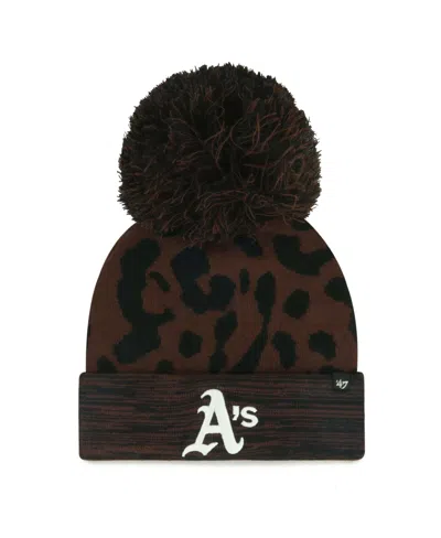 47 Brand Women's Brown Athletics Rosette Cuffed Knit Pom Hat