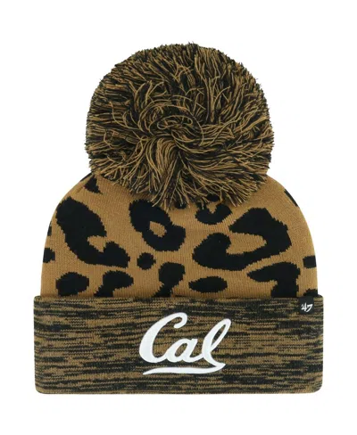 47 Brand Women's Brown Cal Bears Rosette Cuffed Knit Hat With Pom