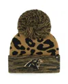 47 Brand Women's Brown Carolina Panthers Rosette Cuffed With Pom Knit Hat In Brown
