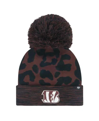 47 Brand Women's Brown Cincinnati Bengals Cacao Cuffed Knit Hat With Pom