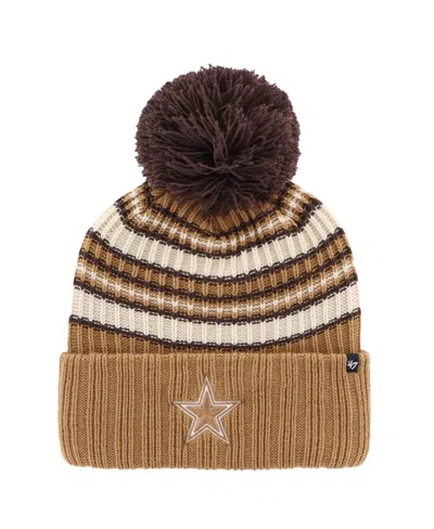 47 Brand Women's Brown Dallas Cowboys Espresso Cuffed With Pom Knit Hat