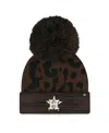 47 Brand Women's Brown Houston Astros Rosette Cuffed Knit Hat With Pom In Brown