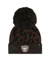 47 Brand Women's Brown Las Vegas Raiders Cacao Cuffed With Pom Knit Hat In Brown