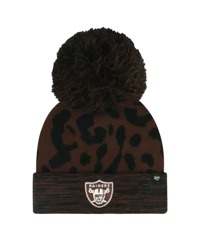 47 Brand Women's Brown Las Vegas Raiders Cacao Cuffed With Pom Knit Hat