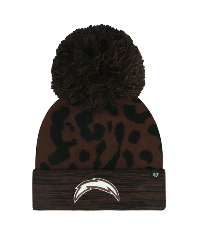 47 Brand Women's Brown Los Angeles Chargers Cacao Cuffed With Pom Knit Hat