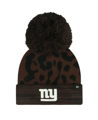 47 Brand Women's Brown New York Giants Cacao Cuffed Knit Hat With Pom