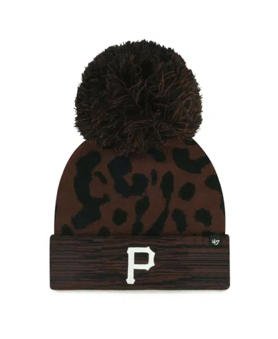 47 Brand Women's Brown Pittsburgh Pirates Rosette Cuffed Knit Pom Hat