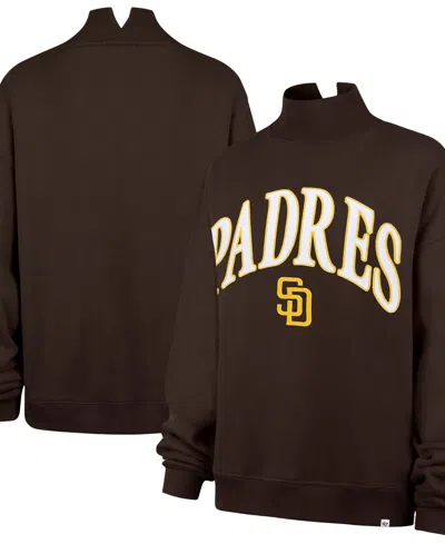 47 Brand Women's Brown San Diego Padres Oversized Vantage Mock Neck Sweatshirt