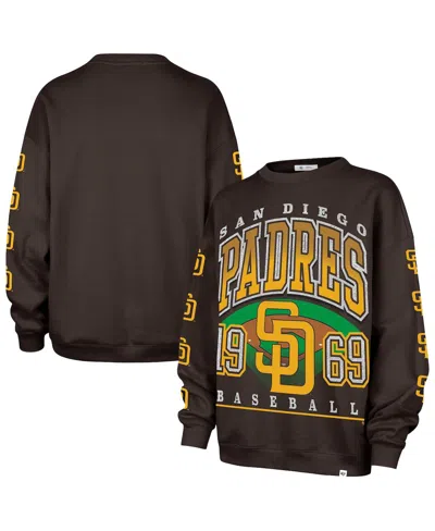 47 Brand Women's Brown San Diego Padres Trendy Team Go Big Oversized Sweatshirt