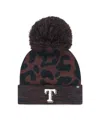 47 Brand Women's Brown Texas Rangers Rosette Cuffed Knit Hat With Pom In Brown