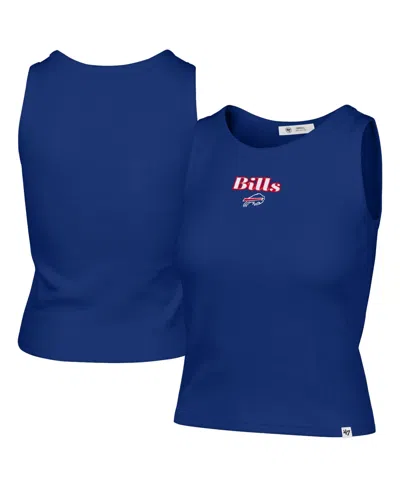 47 Brand Women's Buffalo Bills Cropped Ribbed Cotton-blend Tank Top In Blue
