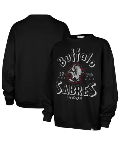 47 Brand Women's Buffalo Sabres Oversized Graphic Sweatshirt In Black