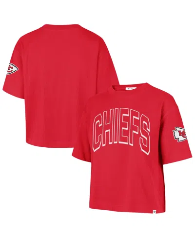 47 Brand Women's Call Out Reed City Cropped Relaxed-fit T-shirt In Red