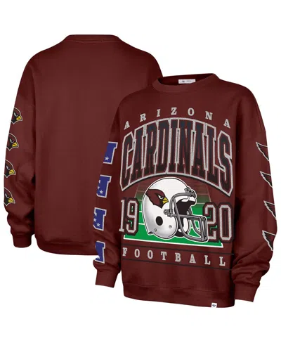 47 Brand Women's Cardinal Arizona Cardinals Go Big Oversized Pullover Sweatshirt In Red