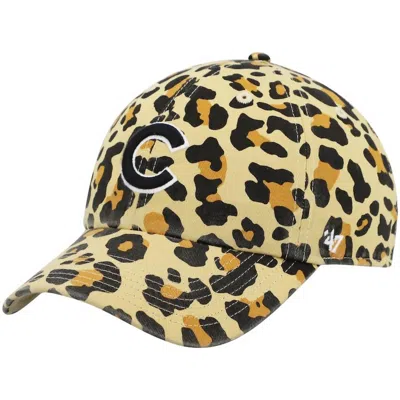 47 Brand Women's Chicago Cubs Bagheera Cheetah Clean Up Adjustable Hat In Tan In White