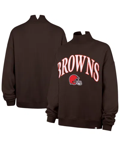 47 Brand Women's Cleveland Browns Vantage Mock-neck Oversized Sweatshirt In Blue