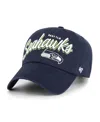 47 Brand Women's College Navy Seattle Seahawks Ariana Clean Up Adjustable Hat In Blue