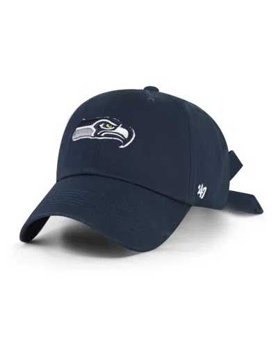 47 Brand Women's College Navy Seattle Seahawks Bow Back Clean Up Adjustable Hat In Blue