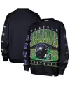 47 Brand Women's College Navy Seattle Seahawks Go Big Oversized Pullover Sweatshirt In Blue