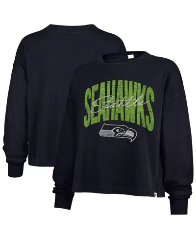 47 Brand Women's College Navy Seattle Seahawks Muse Sydney Long Sleeve T-shirt In Blue