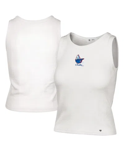 47 Brand Women's Cream Chicago Cubs Single Swirl Ribbed Baby Tank Top In White