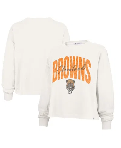 47 Brand Women's Cream Cleveland Browns Dawg Pound Xl Muse Sydney Long Sleeve T-shirt In Neutral