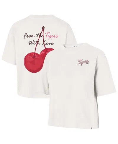 47 Brand Women's Cream Detroit Tigers Love Letter Reed City T-shirt In White