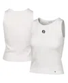 47 Brand Women's Cream Florida State Seminoles Micro Logo Ribbed Cropped Tank Top In White