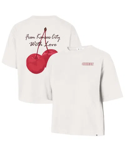47 Brand Women's Cream Kansas City Chiefs Love Letter Reed City T-shirt In White