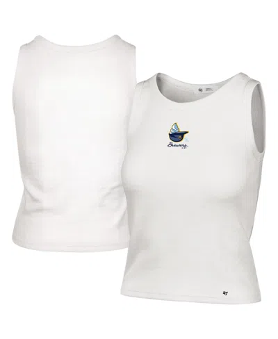 47 Brand Women's Cream Milwaukee Brewers Single Swirl Ribbed Baby Tank Top In Multi