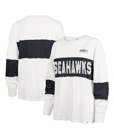 47 Brand Women's Cream Seattle Seahawks Clubhouse Pride Taylor Long Sleeve T-shirt In White