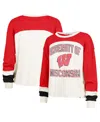 47 Brand '47  Cream Wisconsin Badgers Double Header Curve Raglan Long Sleeve T-shirt In Multi