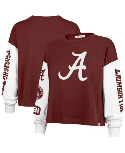 47 Brand Women's Crimson Alabama Crimson Tide Sydney Long Sleeve T-shirt In Red