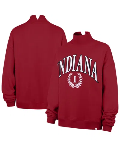 47 Brand Women's Crimson Indiana Hoosiers Mock Neck Sweatshirt In Red