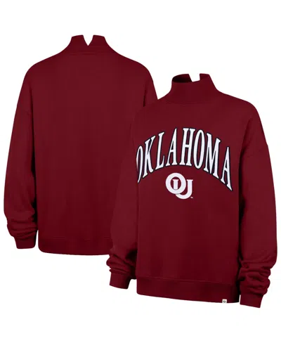 47 Brand Women's Crimson Oklahoma Sooners Mock Neck Sweatshirt In Burgundy